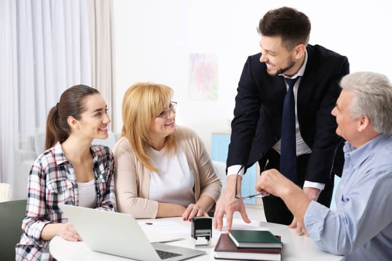 Family consulting notary public at office